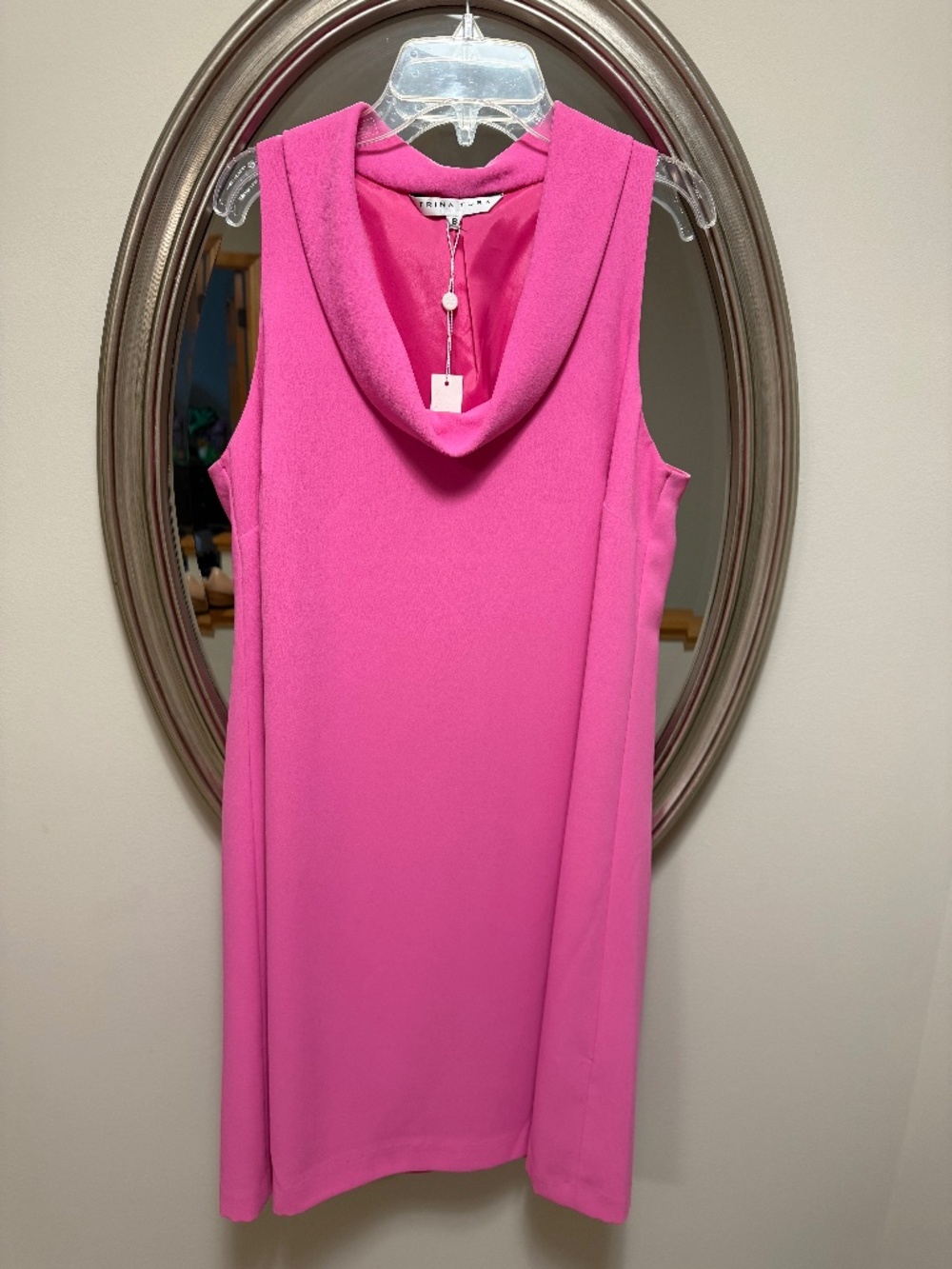 NWT Trina Turk Sleeveless Naples Cowl-neck Dress In Pink size 8